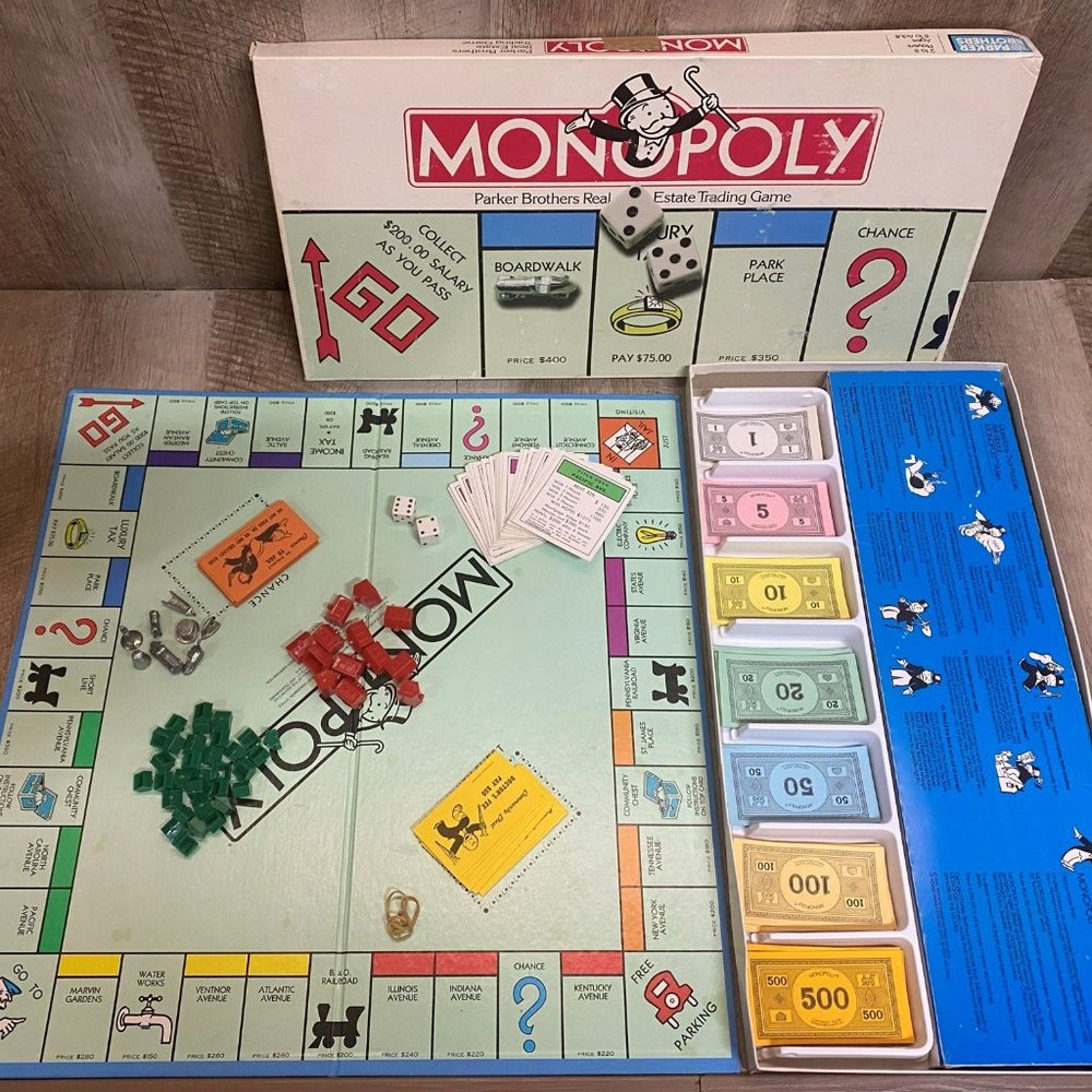 Parker Brothers, Vintage, Monopoly, 2-8 Players.